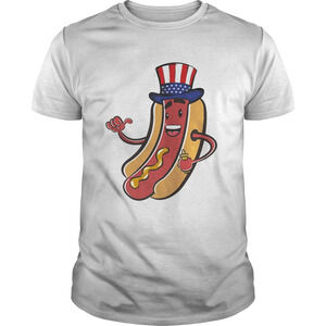 American Flag Hot Dog 4Th Of July Usa Hat Idea Shirt